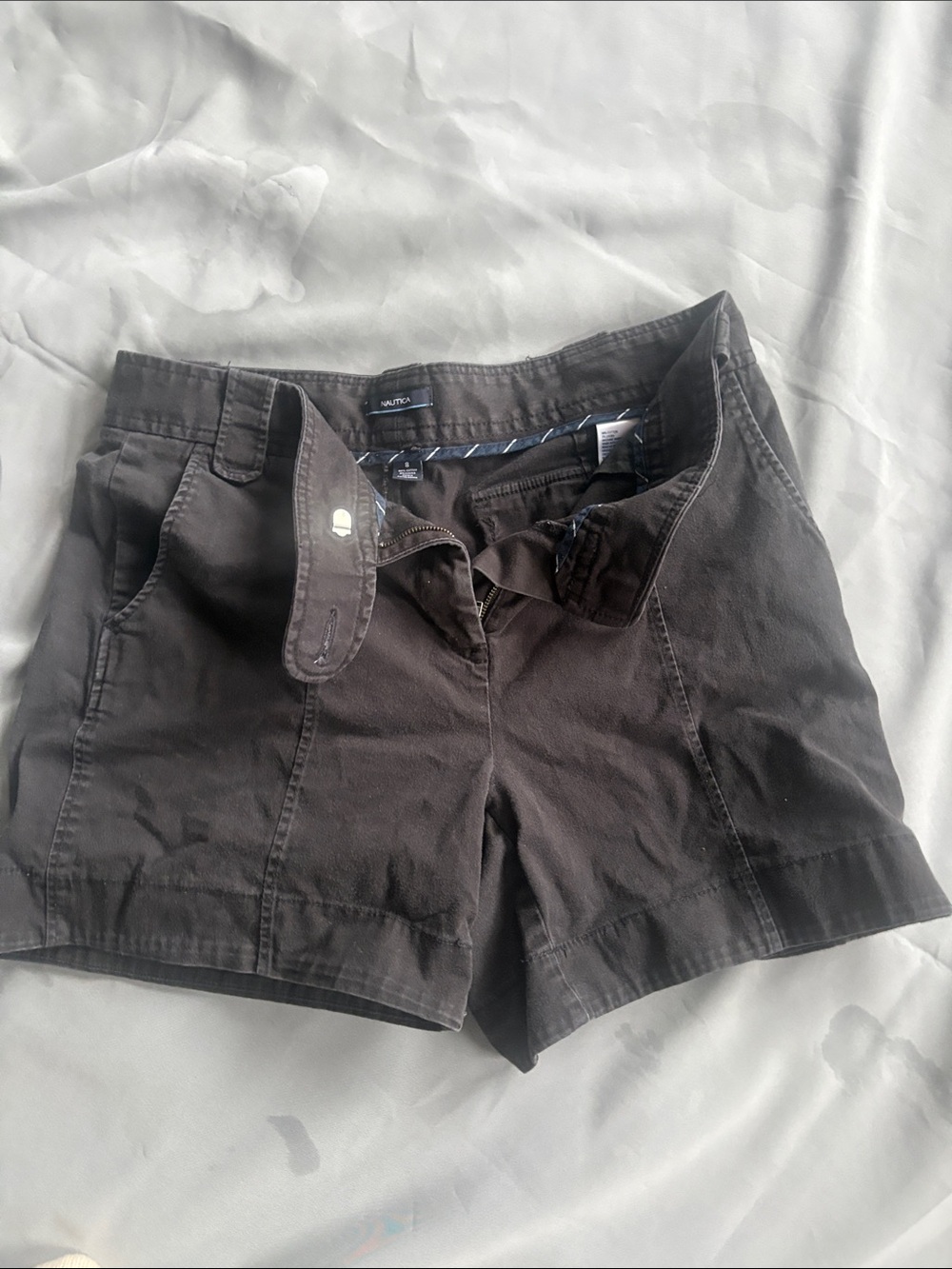 Nautica Women's Dark Blue Flat-Front Bermuda Shorts